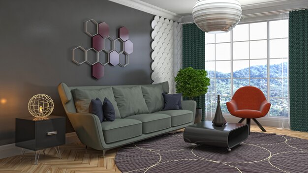 Photo illustration of the living room interior