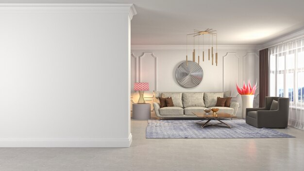 Illustration of the living room interior