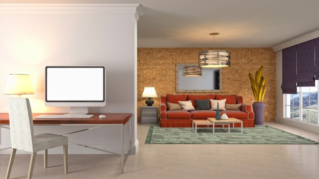 Illustration of the living room interior