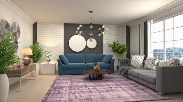 Illustration of the living room interior