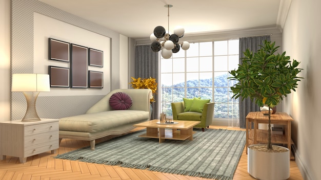 Illustration of the living room interior