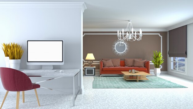 Illustration of the living room interior