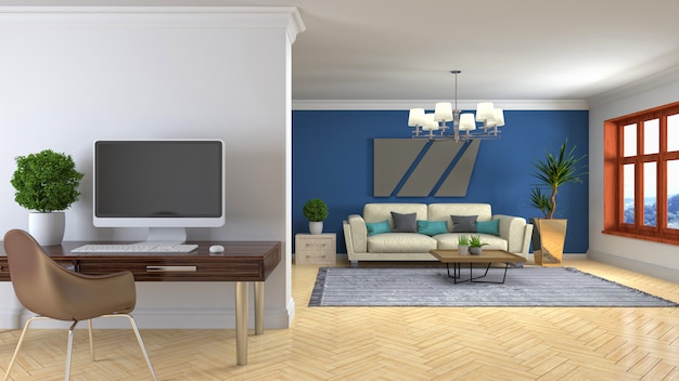 Illustration of the living room interior