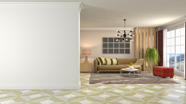 Illustration of the living room interior