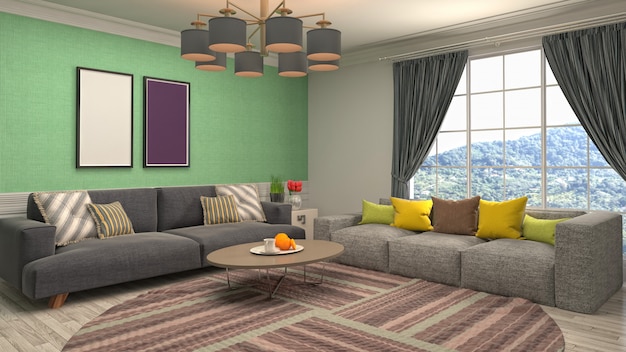 Illustration of the living room interior