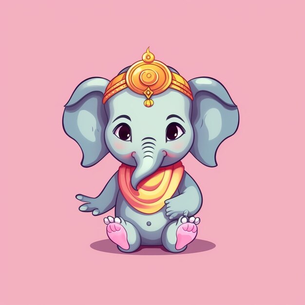 Illustration of Lord Ganesha for Ganesh Chaturthi Ai Generated