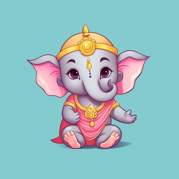 Illustration of Lord Ganesha for Ganesh Chaturthi Ai Generated