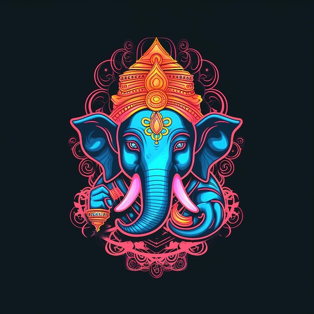 Illustration of Lord Ganesha for Ganesh Chaturthi Ai Generated