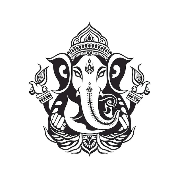 Illustration of Lord Ganesha for Ganesh Chaturthi Ai Generated