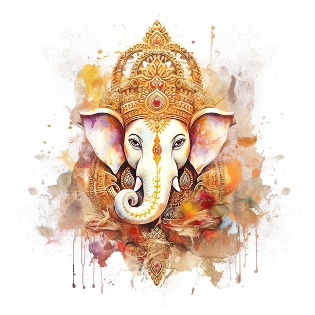 Illustration of Lord Ganesha for Ganesh Chaturthi Ai Generated