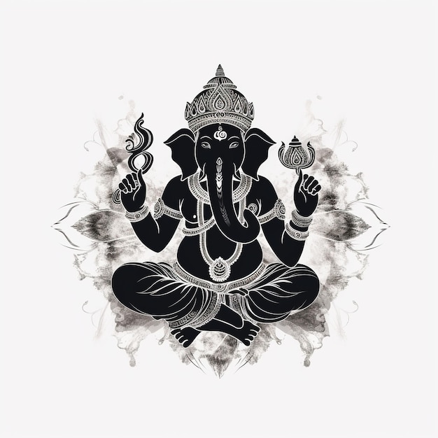 Illustration of Lord Ganesha for Ganesh Chaturthi Ai Generated