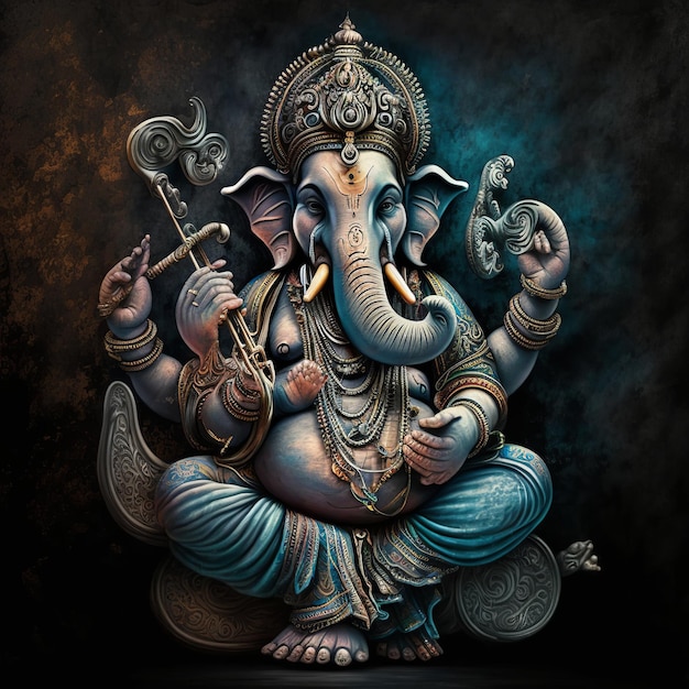 Illustration of lord Ganesha for ganesh chaturthi Generative ai