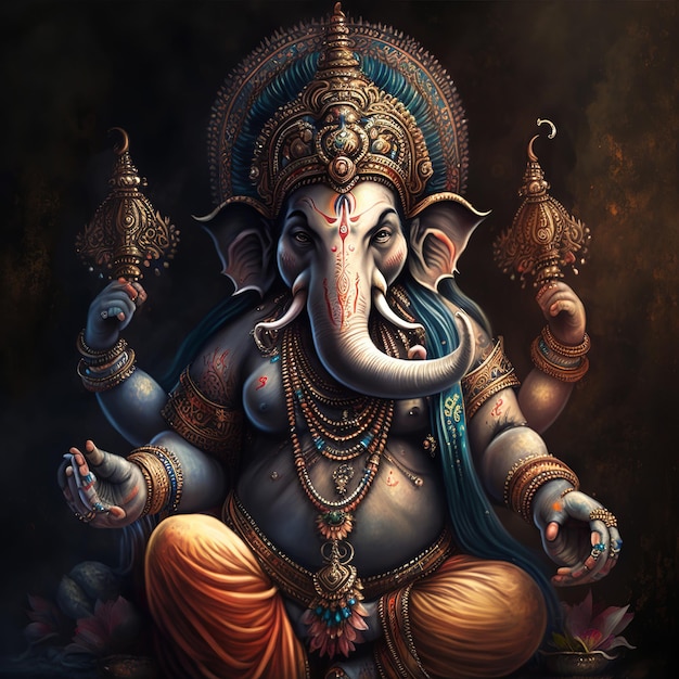 Ganesh chaturthi Generative ai를 위한 Lord Ganesha의 그림