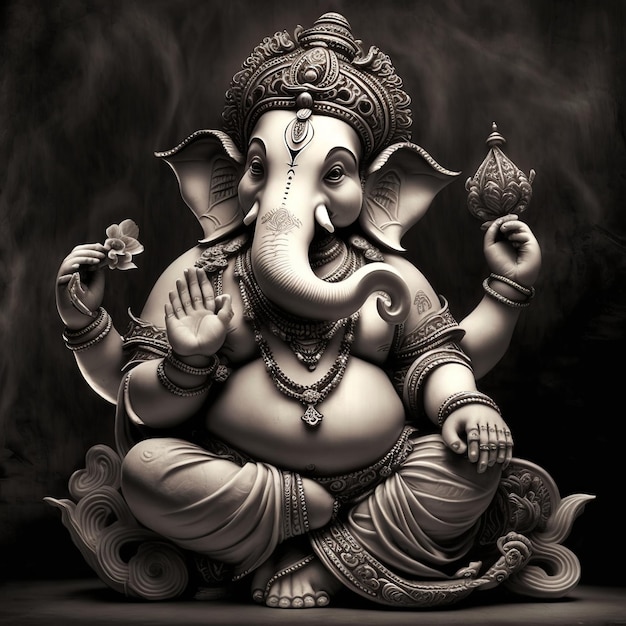 Illustration of lord Ganesha for ganesh chaturthi Generative ai