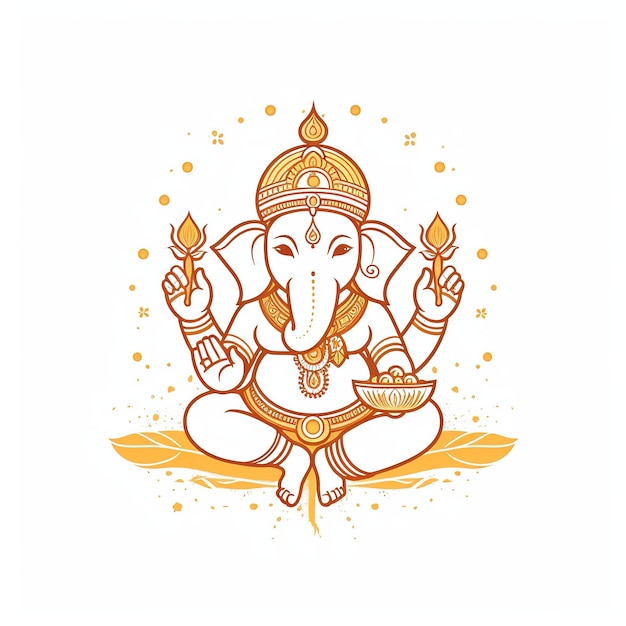 Photo illustration of lord ganesha for ganesh chaturthi with background ai generated