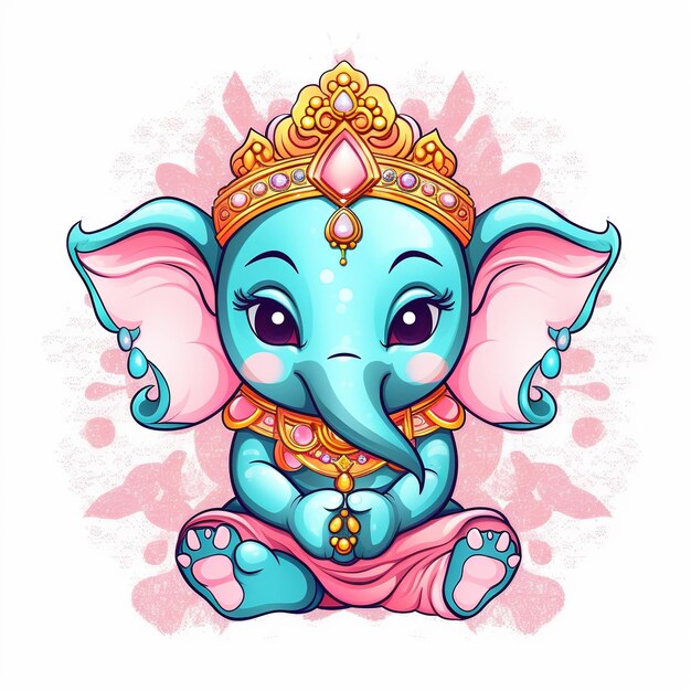 Photo illustration of lord ganesha for ganesh chaturthi with background ai generated