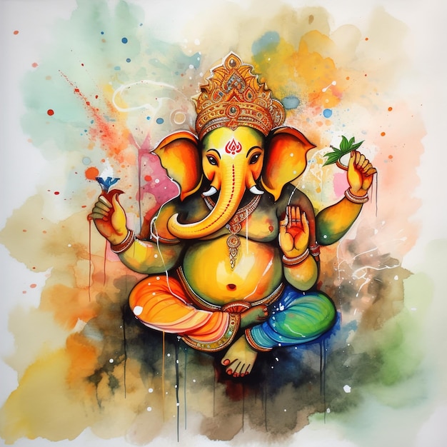 Illustration of Lord Ganpati background for Ganesh Chaturthi