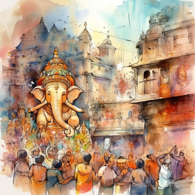 Photo illustration of lord ganpati background for ganesh chaturthi