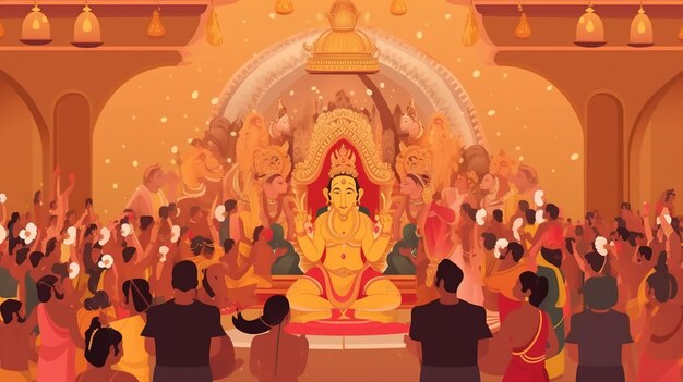 Illustration of lord ganpati background for ganesh chaturthi