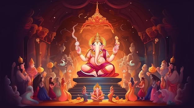 Ganesh Chaturthi에 대한 Lord Ganpati 배경 그림