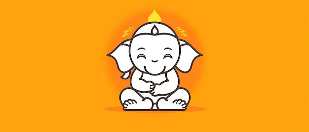 Photo illustration of lord ganpati icons for happy ganesh chaturthi ai generated
