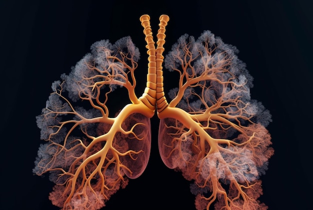 Illustration Lung disease after smoking generative ai