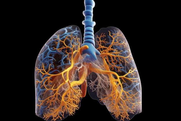 Illustration Lung disease after smoking generative ai