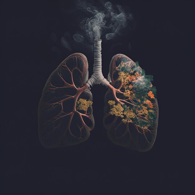 illustration of the lungs Generative AI