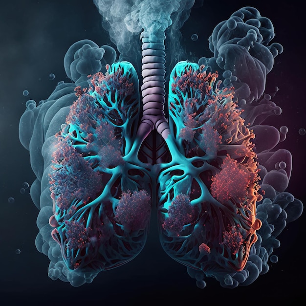 illustration of the lungs Generative AI