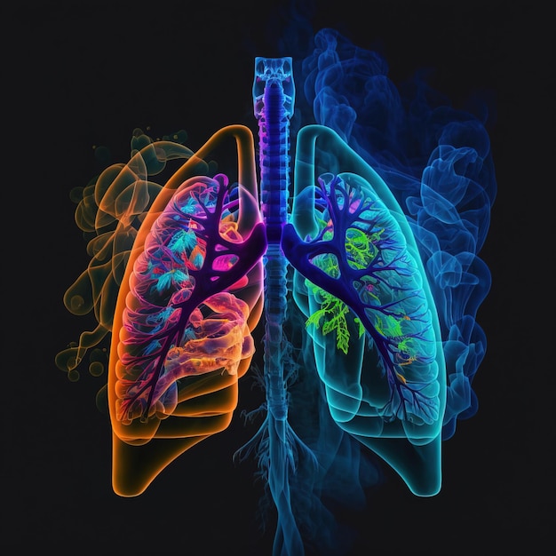 illustration of the lungs Generative AI