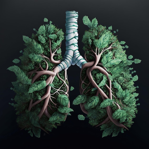 illustration of the lungs Generative AI