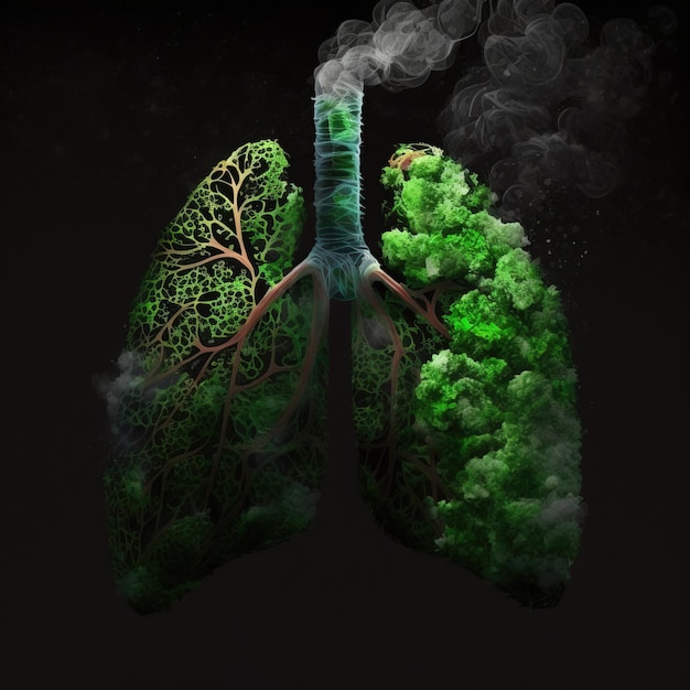 illustration of the lungs Generative AI