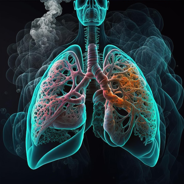 illustration of the lungs Generative AI