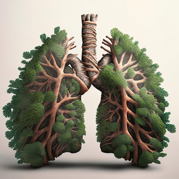 illustration of the lungs Generative AI