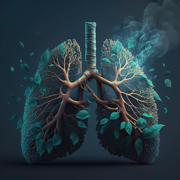 illustration of the lungs Generative AI