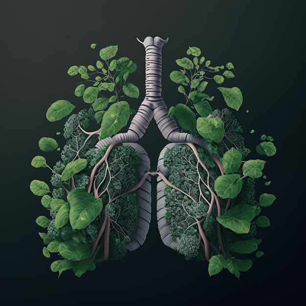 illustration of the lungs Generative AI