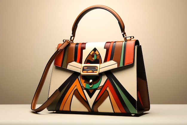 illustration of luxury handbag design in luxury leather goods mode sleek design