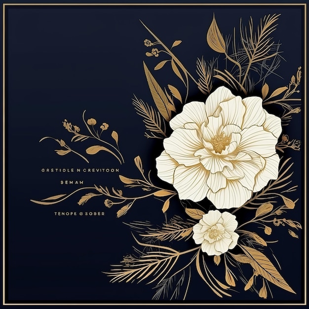 illustration of Luxury wedding invitation background with golden lin