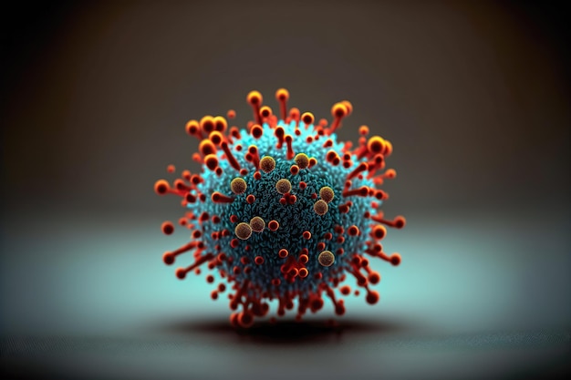 Illustrazione di macro streaming di globuli rossi sullo sfondo del rischio pandemico generativo ai