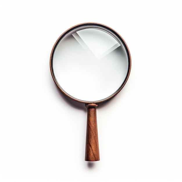 Photo illustration of a magnifying glass isolated in a white background