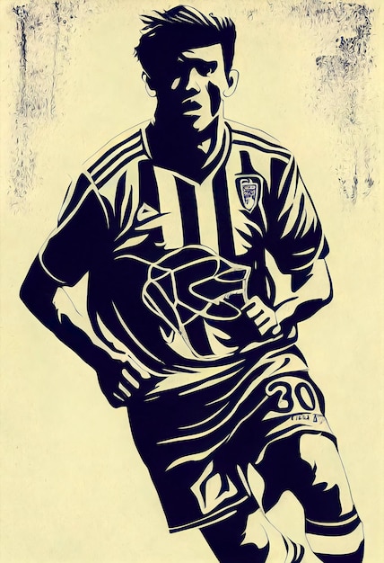 Photo illustration of a man playing soccer