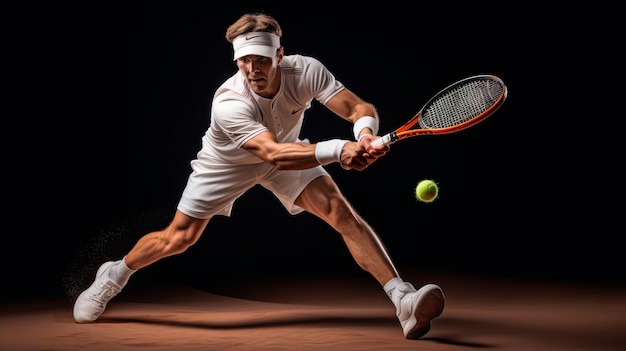 Illustration of a man playing tennis stylized image dynamic pose