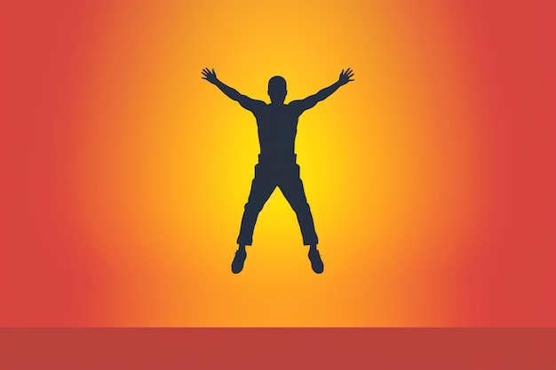 Illustration of a man silhouette jumping