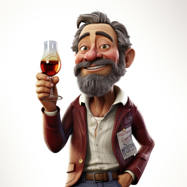 Photo illustration man sipping wine and cigar simple