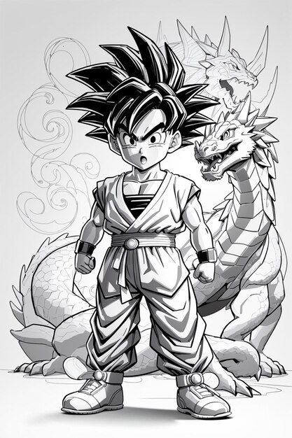 Photo illustration for manga style coloring book