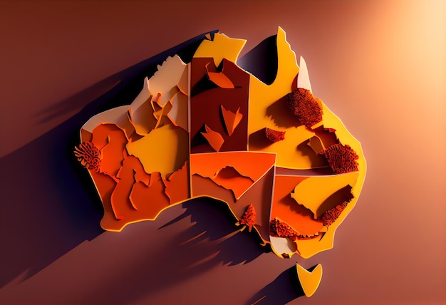 An illustration of a map of australia