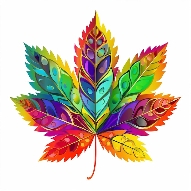 Photo illustration marijuana colorful plant herb leaf nature cannabis symbol hemp weed