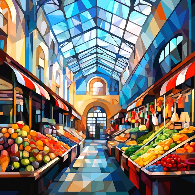 Photo illustration of market