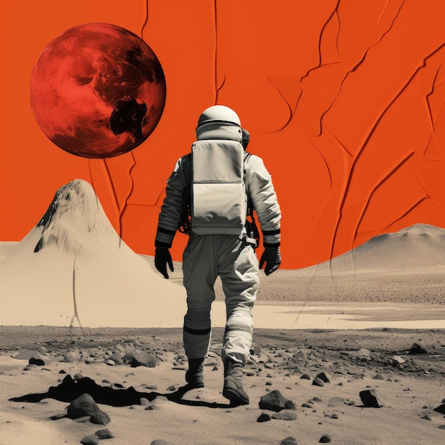 Photo illustration of a mars collage abstract