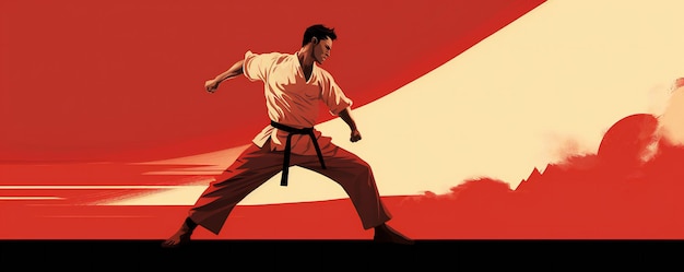 Photo illustration of a martial artist with empty space